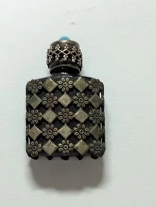 Mini Perfume Vintage Vidrio Cobalto Superposición Plata Esterlina - Hecho en Francia - Imagen 1 de 5