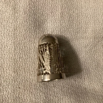 Dedal de plata de ley 925 filigrana vintage Foto 1 de 4