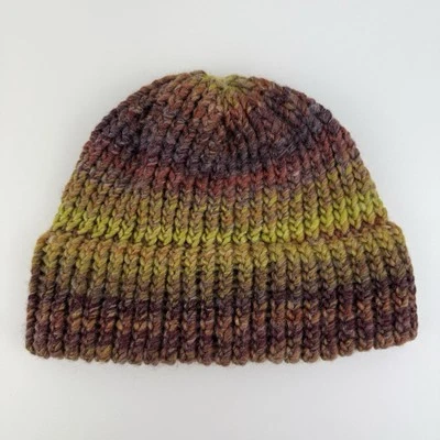 Handmade In USA Women's OSFM Hand Knit Beanie Winter Hat Cap Ribbed Cuffed NEW! — 第 1/4 张图片