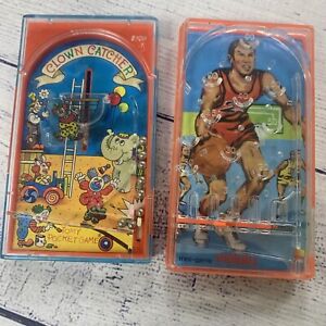 Vintage Tomy POCKET GAME Lot ~ CLOWN CATCHER PINBALL & Basketball