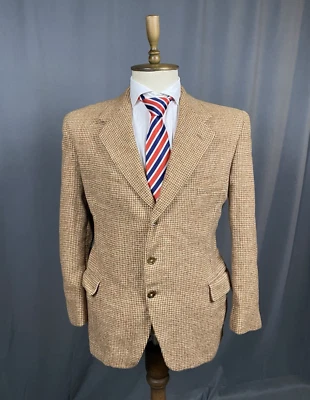 Chaqueta Blazer Harris Tweed Vintage Para Hombre Beige Marrón Lana Talla M-L - Imagen 1 de 4
