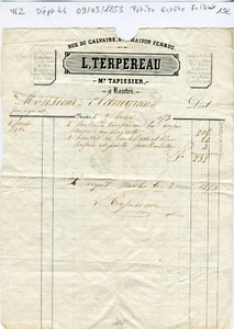 Dépt 44 - Nantes Rue du Calvaire - Petite Entête d'un Commerce du 09/03/1853 - Picture 1 of 1