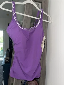 Gottex Tankini Top NWT Warm Purple Size 14 $104 - Picture 1 of 9