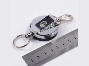 Heavy-Duty Retractable Keychain - Stainless Steel Clip, 60cm Wire, Recoil Buckle - Picture 1 of 24