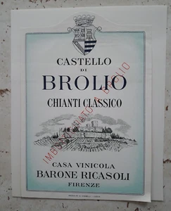 Etichetta da Collezione Originale Vino Vintage Brolio Chianti  Barone Ricasoli - Picture 1 of 1