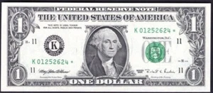 USA:, Federal Reserve Note, $ 1, 1995, Dallas, Ersatz, AU-UNC - Bild 1 von 2