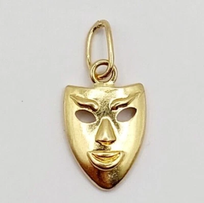 Pendentif masque carnaval or 18k finement travaillé vintage - Photo 1/4