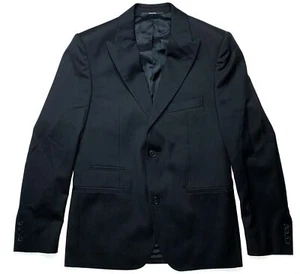 Hermes Men's Uiniform Black Wool Peak Lapel Jacket Blazer Size 54 - Picture 1 of 3