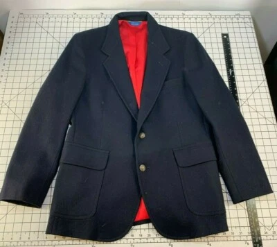 Chaqueta Blazer Abrigo Deportivo Vintage Pendleton Lana Azul Marino 40 Hecho en EE. UU. Oxford Foto 1 de 4