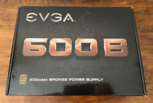 New EVGA 600B 80 Plus 600w Bronze Power Supply Computers Ultra Quiet Fan