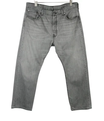 Levi's 501 Vaqueros Hombres W38/L30 Corte Recto Botón Fly Desteñir Efecto Gris - Imagen 1 de 4