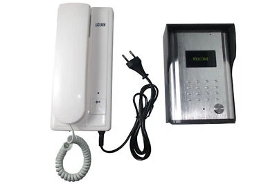 VIDOELETTRONICA Kit citofono bianco monofamiliare coperto 1 cornetta apertura cancello 3208a