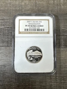 2007-S Silver Proof Washington 25C - NGC PF70 UCAM State Quarter Ultra Cameo - Picture 1 of 3
