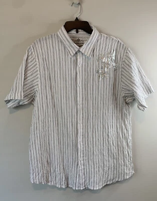 Camisa para hombre Helix abotonada XXL manga corta rayas blancas alas de lechón de vidente Foto 1 de 4