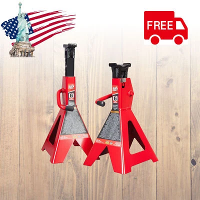 BIG RED 6 Ton (12,000 lbs) CapacityTorin Steel Jack Stands , Red, 1 Pair - Image 1 of 4