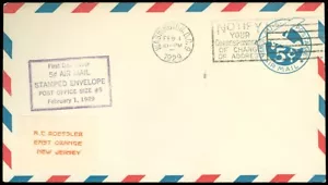 2/1/1929 WASH DC Cds, ROESSLER Orange Label & 5c Air Mail H/S, Size 5, #UC1 FDC! - Picture 1 of 1