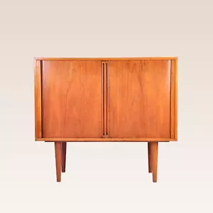 Dänischer Teak Rollladenschrank Kai Kristiansen Vintage Sideboard Schallplattenschrank - Bild 1 von 8