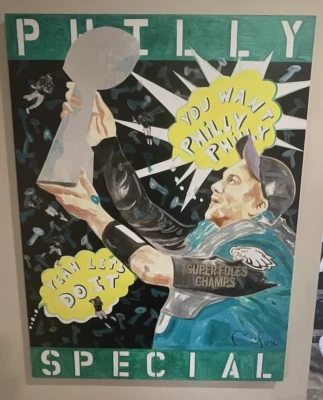 2017 - PHILLY SPECIAL Eagles lienzo arte pop 36x48 por Perry Milou ¡1 de 1! Foto 1 de 4