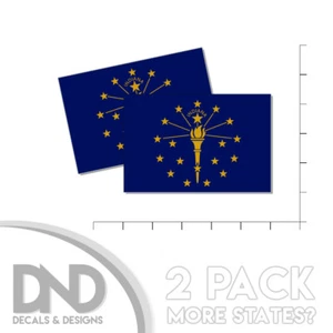Indiana State Flag Sticker Decal Bumper IN Indianan State 2 Pack 5in - Picture 1 of 2