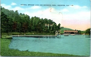 1940s AL Postcard Crystal Springs Lake Swimming Pool Anniston Alabama Unposted - Picture 1 of 2