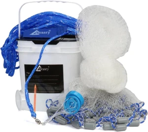Saltwater Fishing Cast Net 3/8 and 1/4 Mesh with Heavy Duty Gray Sinker American - Picture 1 of 6