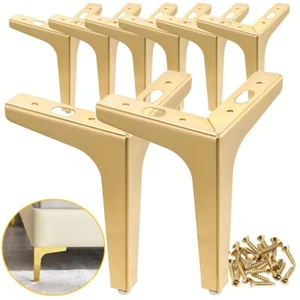 7 inch Metal Furniture Legs Gold Legs for Furniture Set of 8 Modern Replacement - Picture 1 of 7