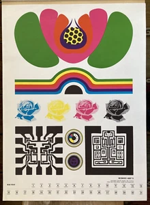 Vintage color litho Gernut Bubenik pop op art design Dumont Art 1971 calendar - Picture 1 of 11