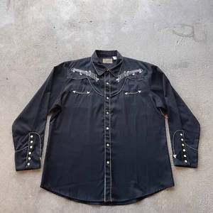 Scully Shirt Men 2XL Black Pearl Snap Embroidered Music Notes Western Cowboy New - Picture 1 of 12
