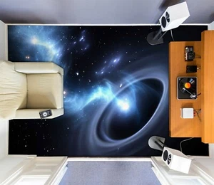 3D Blue Galaxy 2111 Boden Tapete Wandbilder Wanddruck Aufkleber UK Zoe - Bild 1 von 5