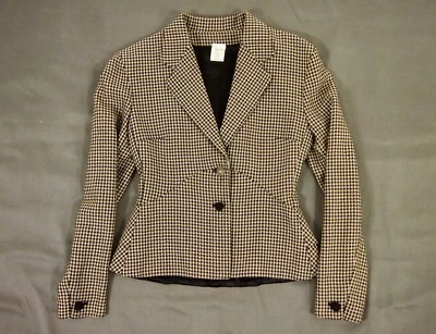 Chaqueta italiana forrada de alta costura de pata de gallo laine, sin marca 6, hecha en Italia Foto 1 de 4