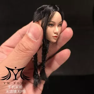 1:6 Woman Head Sculpt YMTOYS Ying Pale Girl Braid Hair For 12" Figure Toys - Picture 1 of 5