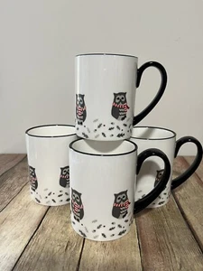OWL Mugs Martha Stewart Collection Exclusively for Macy's Winter Autumn 4 Set - Picture 1 of 7