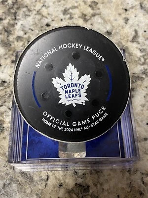 John Tavares Toronto Maple Leafs Game Used Goal Puck 452nd Career Goal Marner - Image 1 of 4
