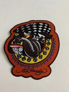 Deadstock Ed Hardy Bulldog Iron On Patch Appliqué Embroidered Sewing (Large) - Picture 1 of 4