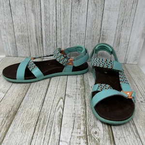 Merrell Damen-Sandalen Größe 9 Around Town Sunvue gewebt türkis offene Zehenpartie - Bild 1 von 10