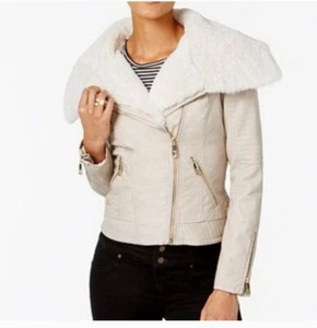 Womens Guess Faux Fur Jacket Size Medium - Picture 1 of 8