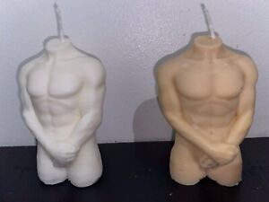 Two Male Body Candles | Man Torso | Naked Silhouette