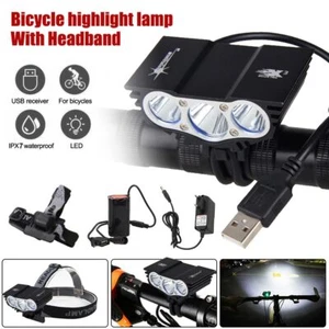 90000LM Super Bright LED Bike Light Bicycle Torch Front Rear Lamp Headlight USB - Picture 1 of 18