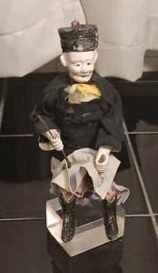 1930's ASIAN * CHINESE~ CHARACTER COMPOSITION DOLL MAN SEATED IN CHAIR~AS FOUND - Picture 1 of 24