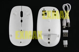 EXMAX 2.4GHz Wireless mice for PC/Mac/Lapto with USB-A and USB-C Receivers-White - Picture 1 of 8