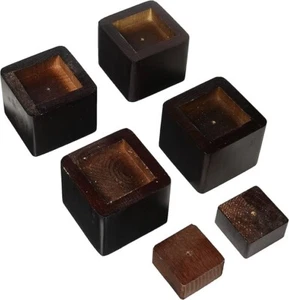Richards Homewares 98041000 Espresso Wood Bed Lifters (Set of 4) - Picture 1 of 2
