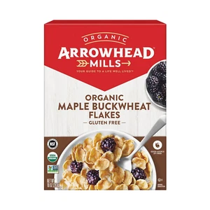 ✨ Arrowhead Mills Organic Gluten-Free Cereal, Maple Buckwheat Flakes, 10 oz. Box - Picture 1 of 2