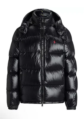 Polo Ralph Lauren Men’s The Gorham Glossed Down Puffer Jacket Black LARGE NEW - Image 1 of 4