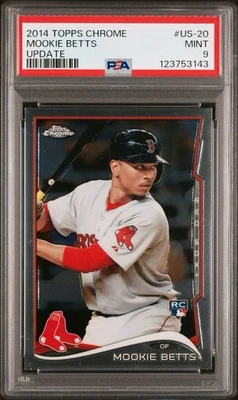 2014 Topps Chrome Update #US-20 Mookie Betts RC PSA 9 MINT Red Sox Dodger - Image 1 of 3