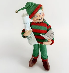 ANNALEE Christmas Elf Forman 2003 - Toy Blueprint, Pencil Behind Ear 10” RARE - Picture 1 of 13