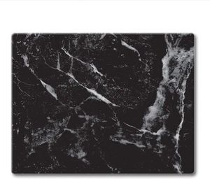 Black Marble Design 3mm Heat Tolerant Tempered Glass Cutting Board 15” - Picture 1 of 7