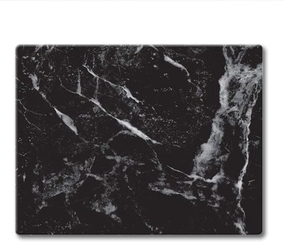 Black Marble Design 3mm Heat Tolerant Tempered Glass Cutting Board 10"x8" - Image 1 of 4