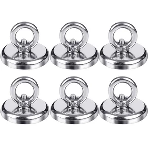 Paquete de 6 ganchos magnéticos de alta resistencia de 100 libras con perno de ojo de agujero avellanado para el hogar - Imagen 1 de 7