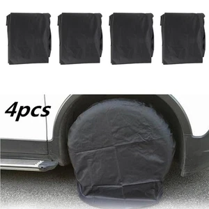 4x 32'' Wheel Tire Covers For Trailers And Vehicles Rust And Paint Black New ] - Foto 1 di 12