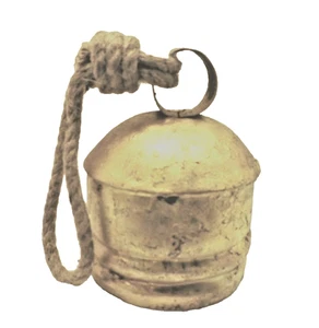 Rustikale Metallglocke Gold & Seil Neu 4 1/2x3 Zoll - Bild 1 von 4